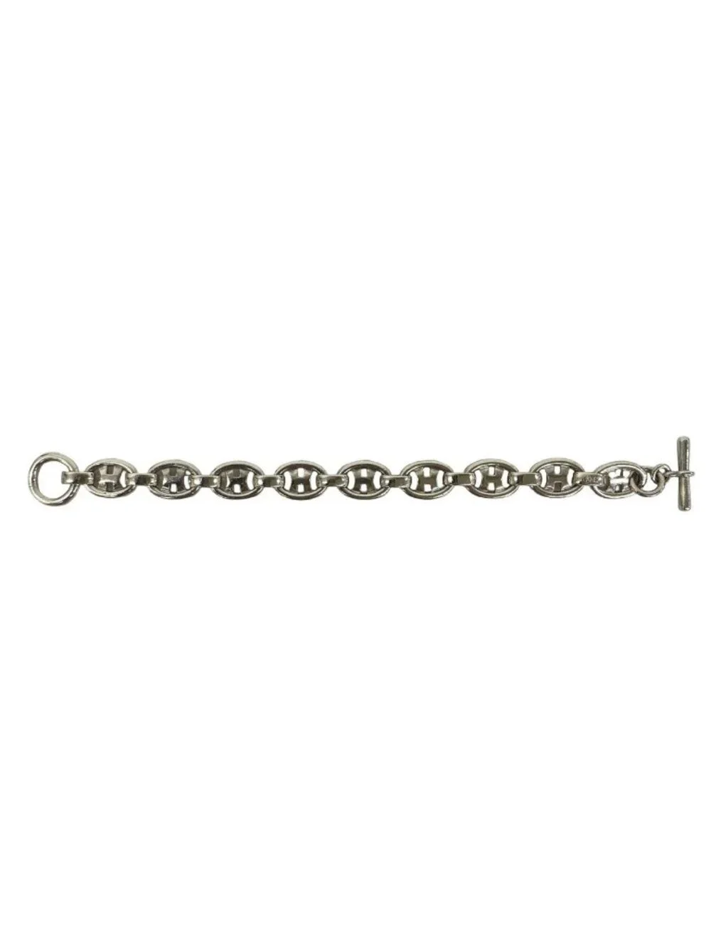 Hermes Vintage Logo Bra 925 Sterling Silver Accessory Bracelet